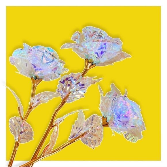 3 Pack ▪ Rainbow Iridescent Galaxy Flower Rose - Picture 1 of 5